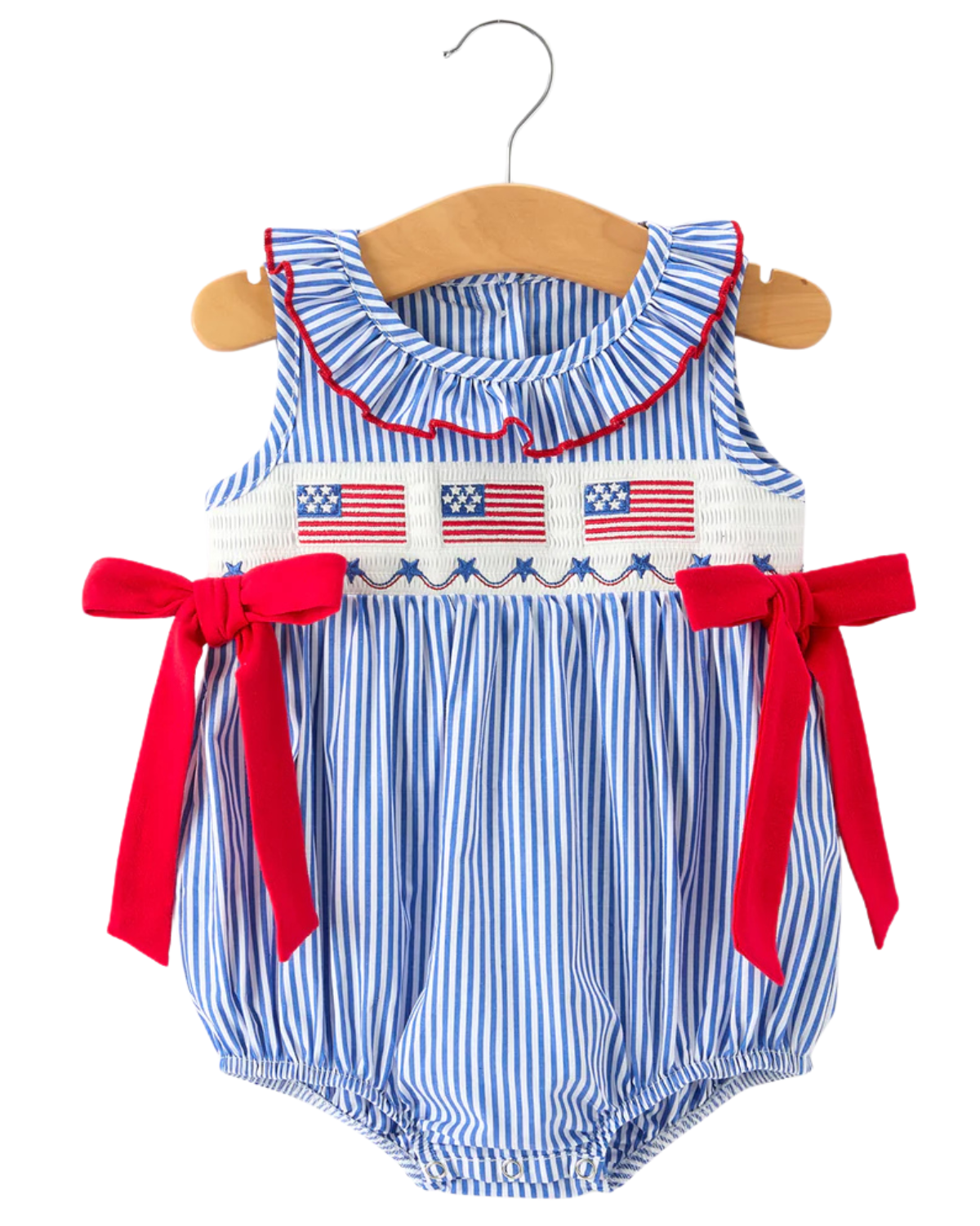 4th of July Striped Bow Romper