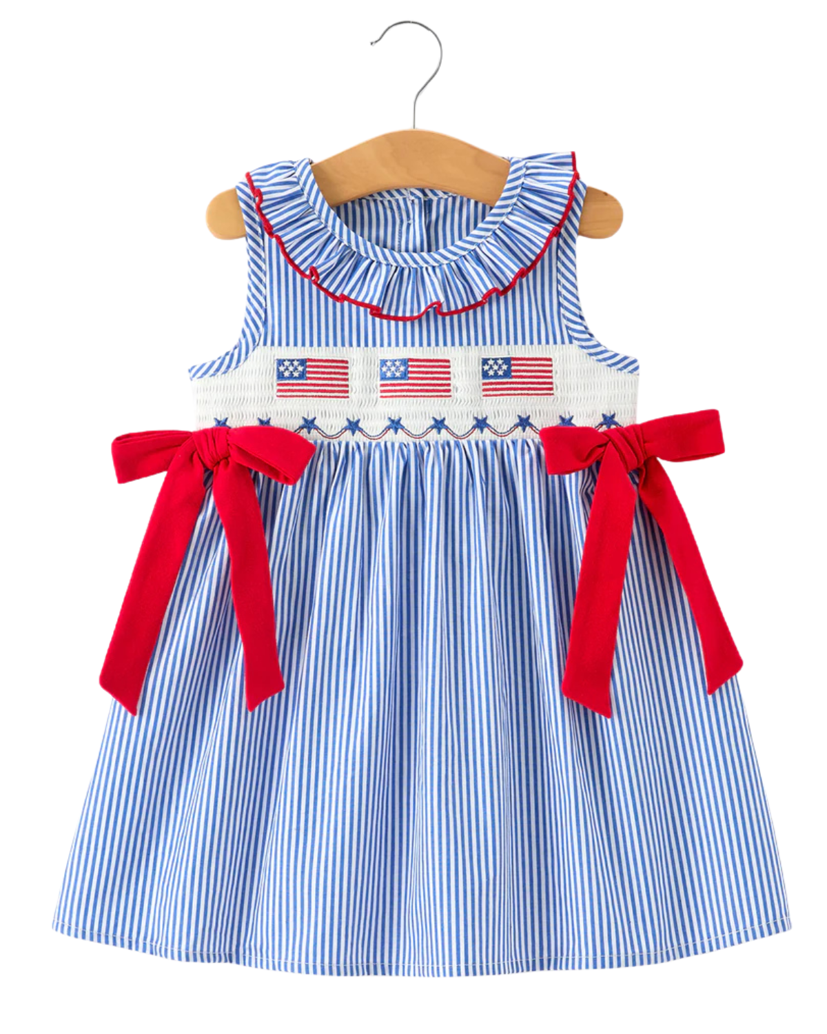 4th Of July Striped Bow Dress