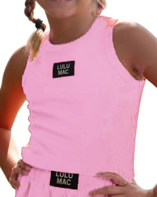Lulu Mac Light Pink Youth Solid Tank