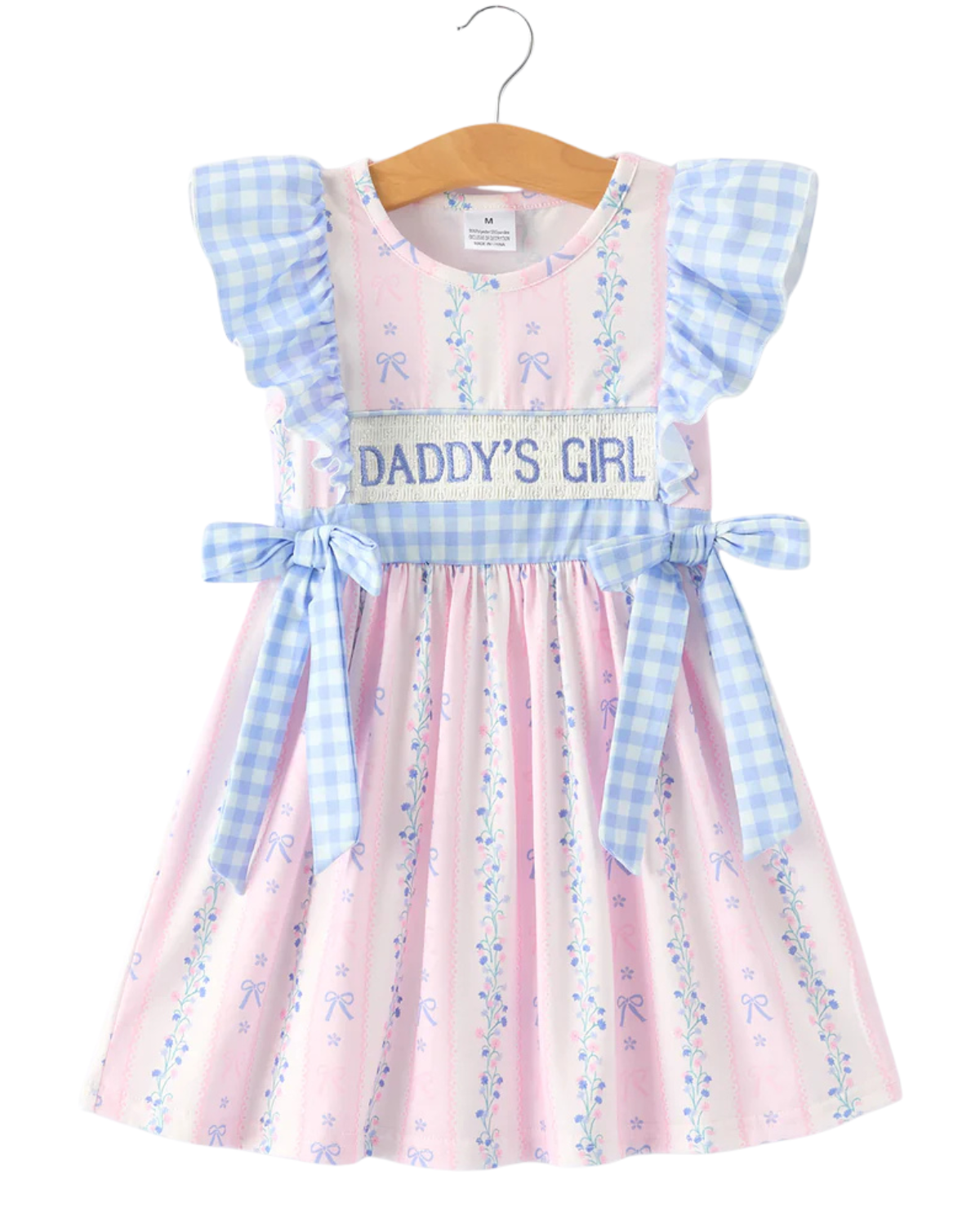 Daddy's Girl Smocked Plaid Bow Dress