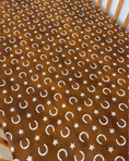 Load image into Gallery viewer, Rusty Horseshoe Bamboo Crib Sheet
