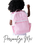 Load image into Gallery viewer, Ruffle Pink Gingham Backpack
