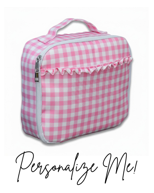 Ruffle Pink Gingham Lunch Box