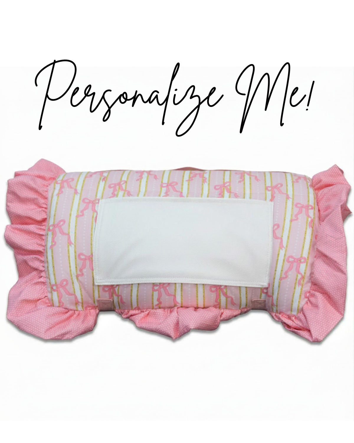 Pink Bows Ruffle Nap Mat
