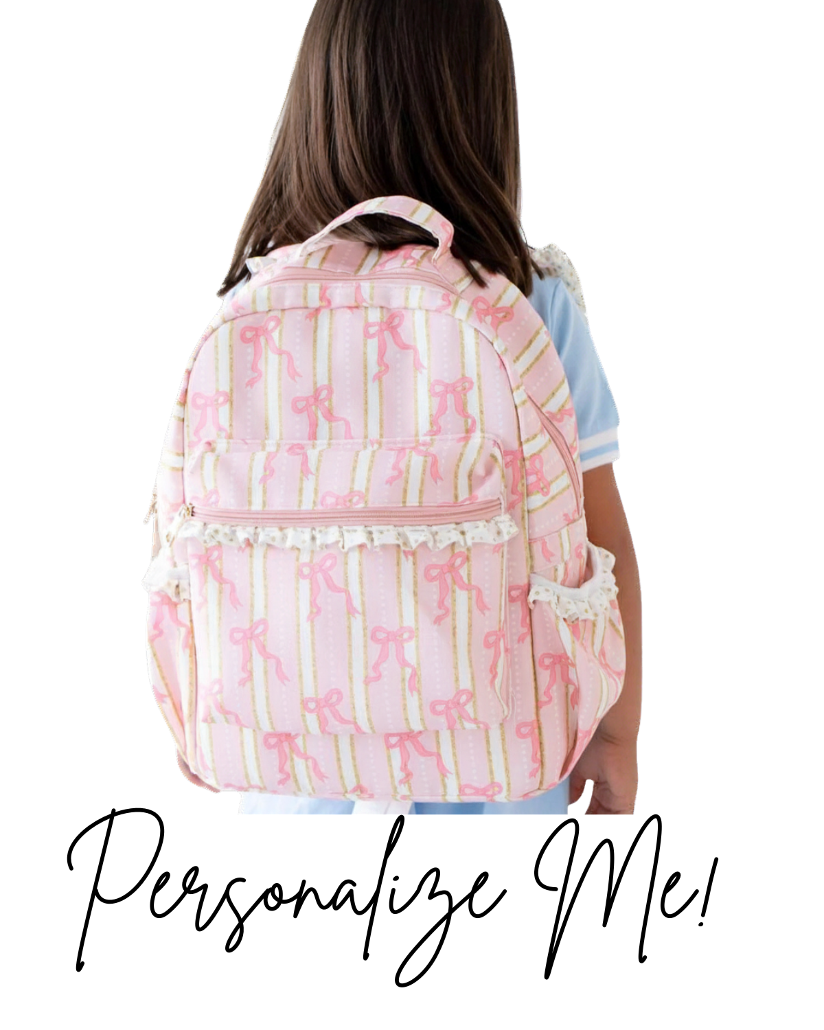 Pink Bows Ruffle Backpack
