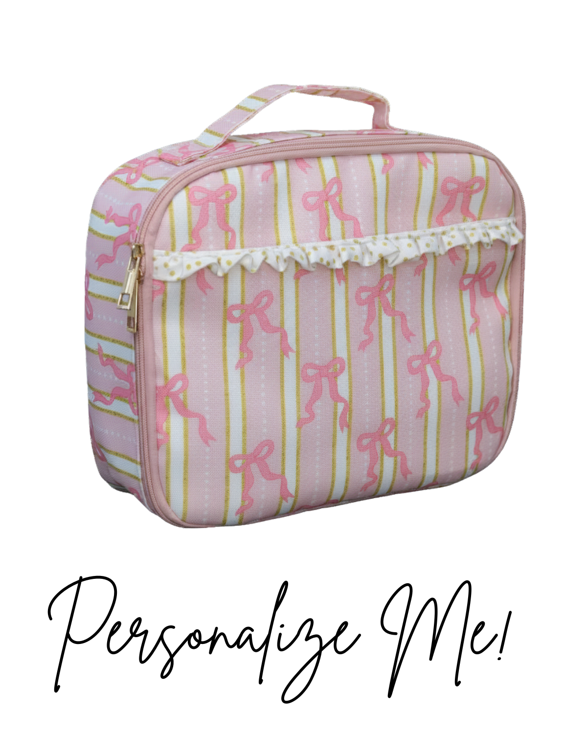 Pink Bows Ruffle Lunch Box