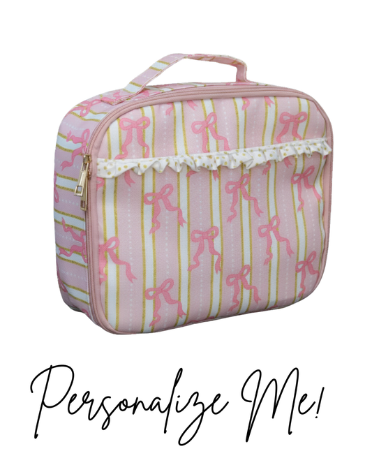 Pink Bows Ruffle Lunch Box