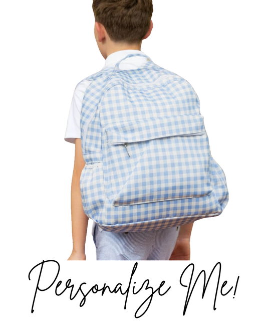 Blue Gingham Backpack