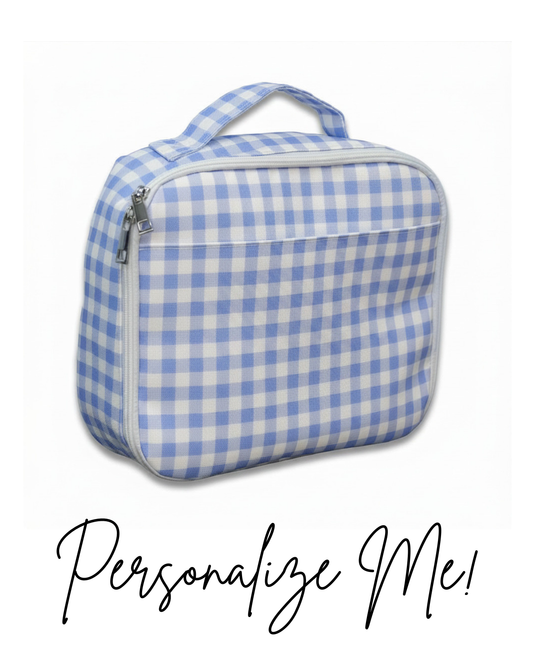 Blue Gingham Lunch Box