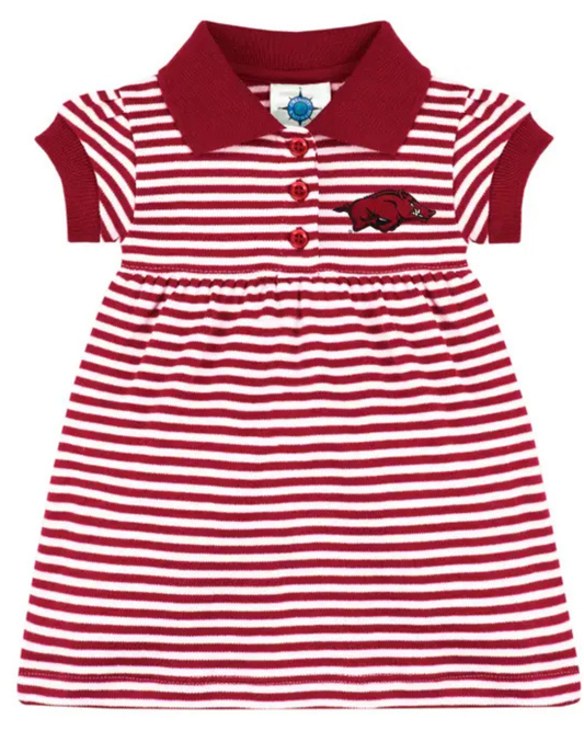 Arkansas Razorback Striped Dress With Bloomers