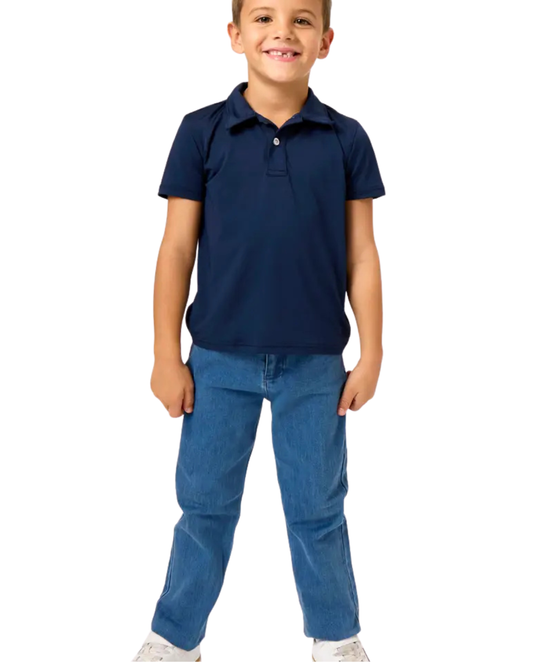 Medium Wash Stretch Denim Straight Jeans