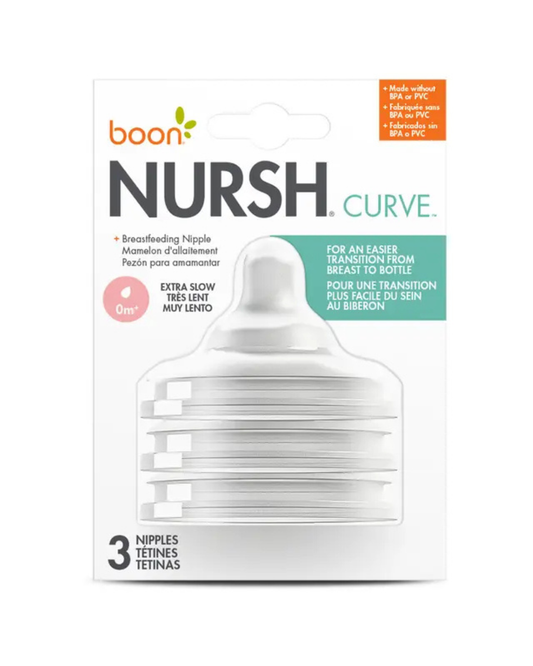 Boon Nursh Curve Preemie-Extra Slow Flow Nipple 3-Pack
