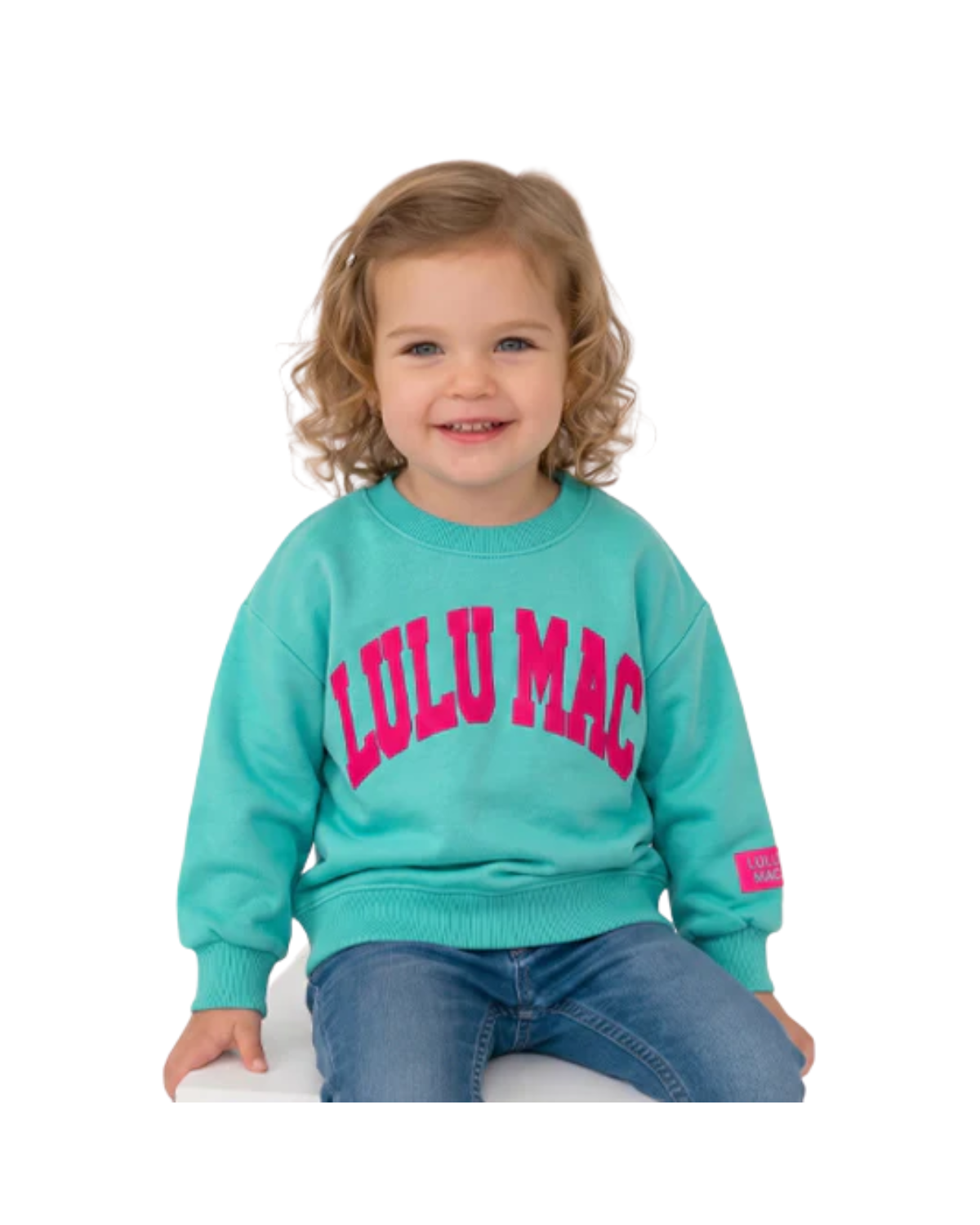Mint with Hot Pink Toddler Sweatshirt