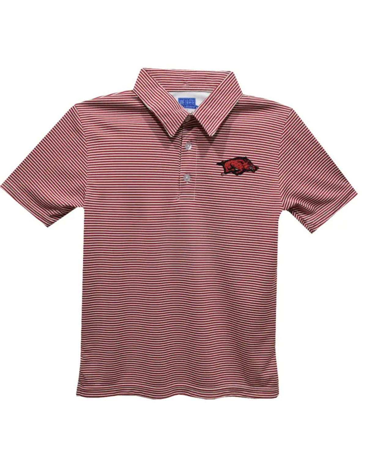 Arkansas Razorbacks Embroidered Red Stripe Polo