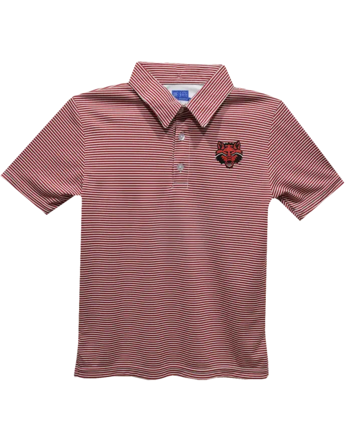 Arkansas State Wolves Embroidered Red Stripes Polo