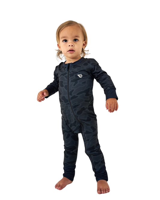 Baby Zip Up- Black Camo