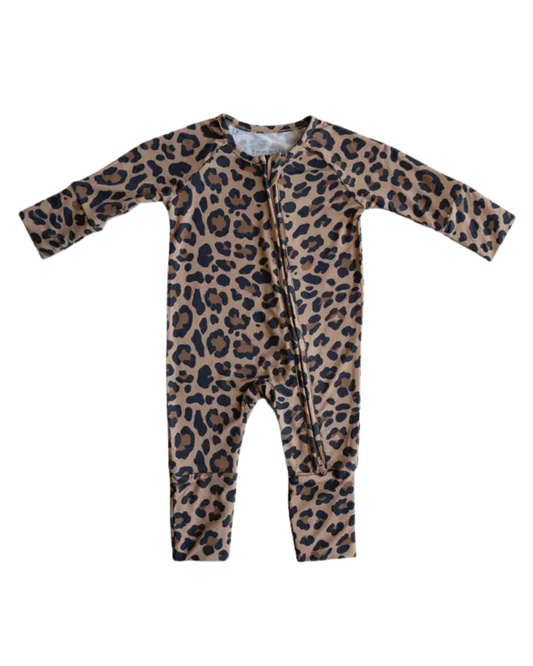 Leopard Bamboo Zip Pajamas