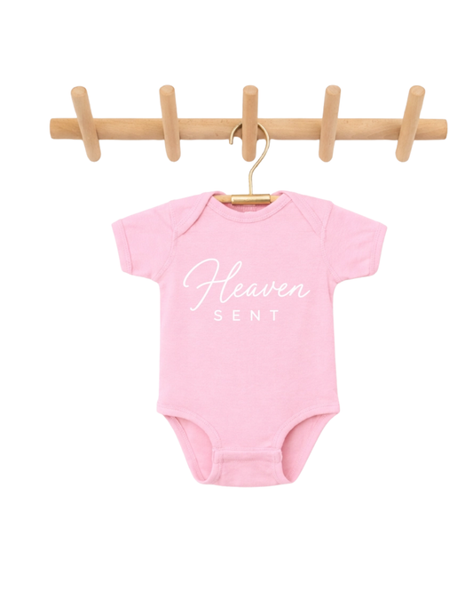 Heaven Sent Newborn Bodysuit- Pink