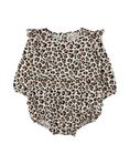Load image into Gallery viewer, Long Sleeve Flutter Bubble Romper- Classic Leopard
