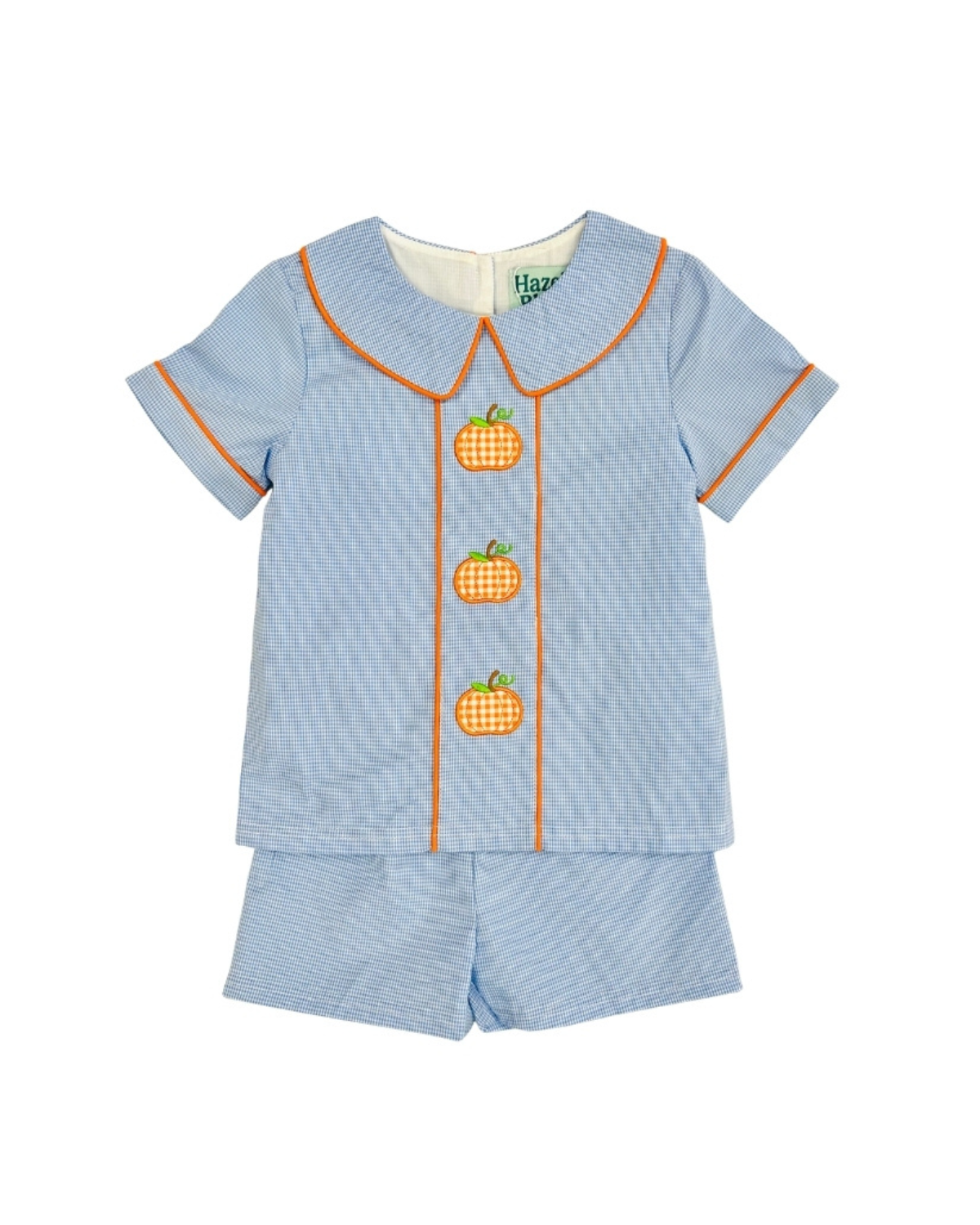 Gingham Pumpkin Applique Short Set
