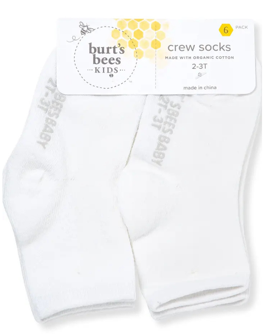 Organic Baby Crew Socks 6 Pack
