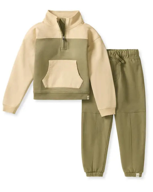Quarter Zip Sweatshirt Set