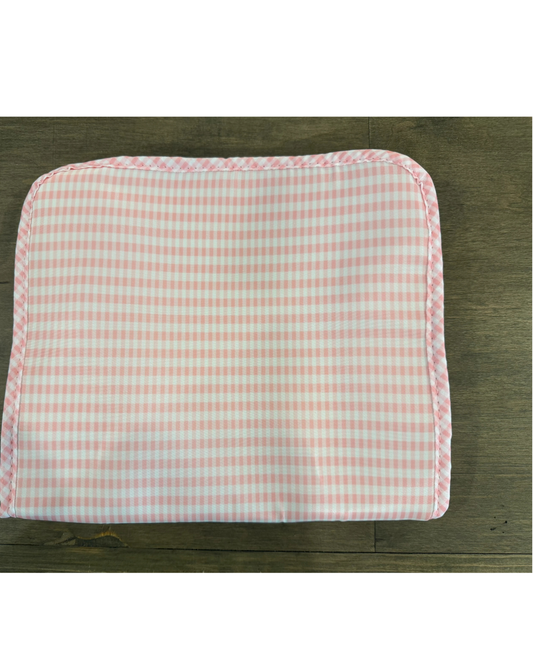 Pink Petal & Gingham Zipper Pouch