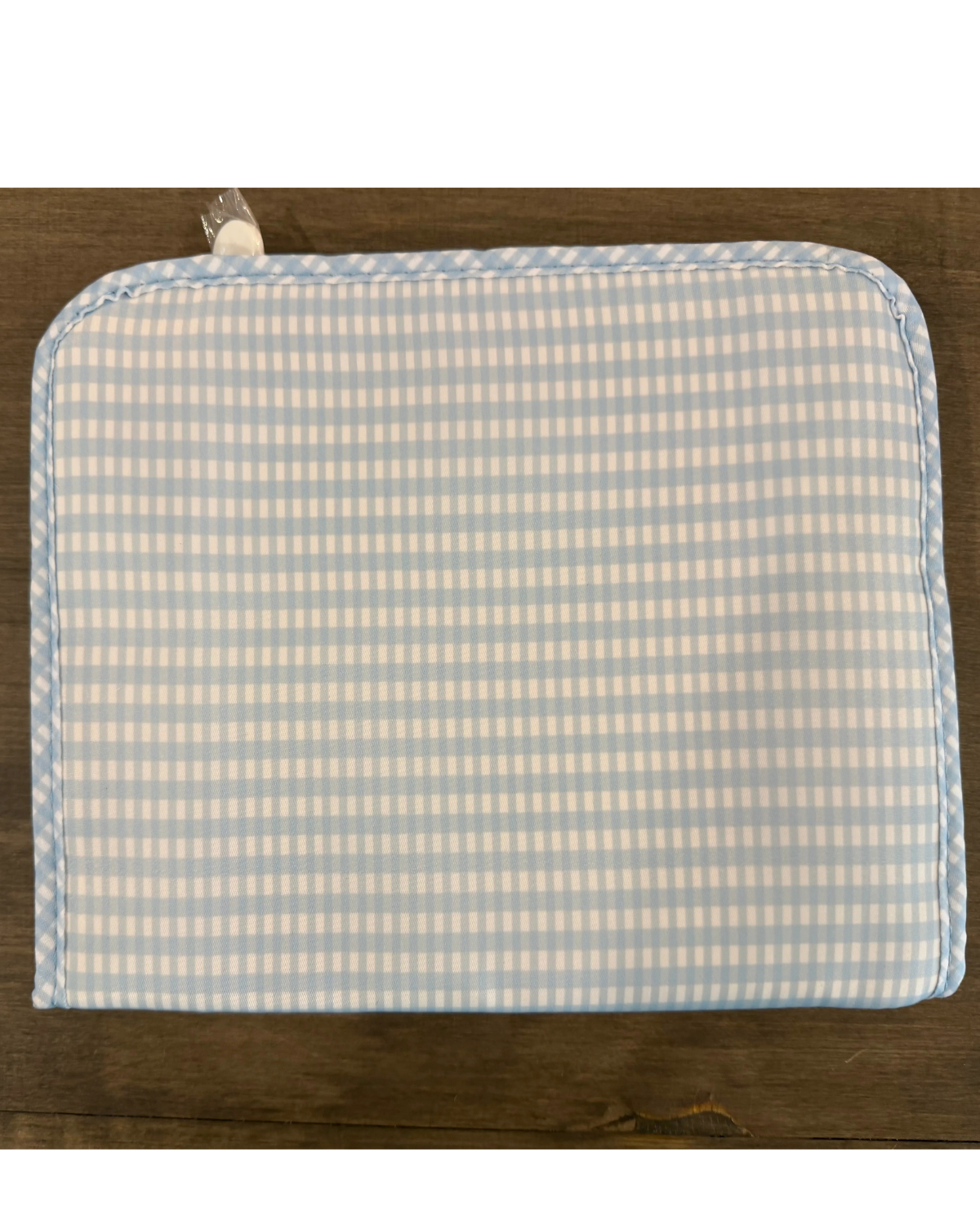 Blue Petal & Gingham Zipper Pouch