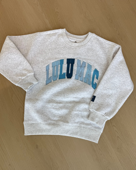Lulu Mac Heather Grey Multi Stitch Sweatshirt