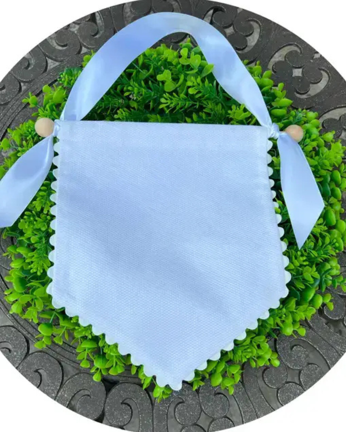 White Cotton Pique Banner