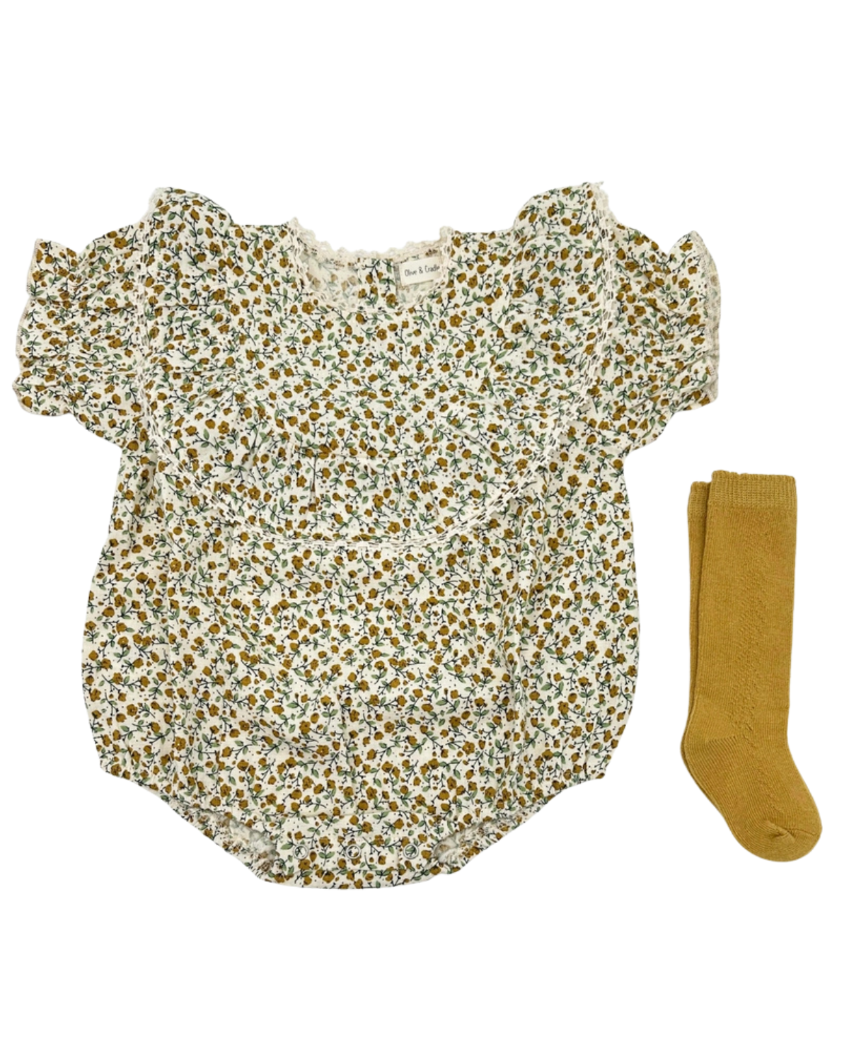 Masie Mustard Floral Romper 2pc