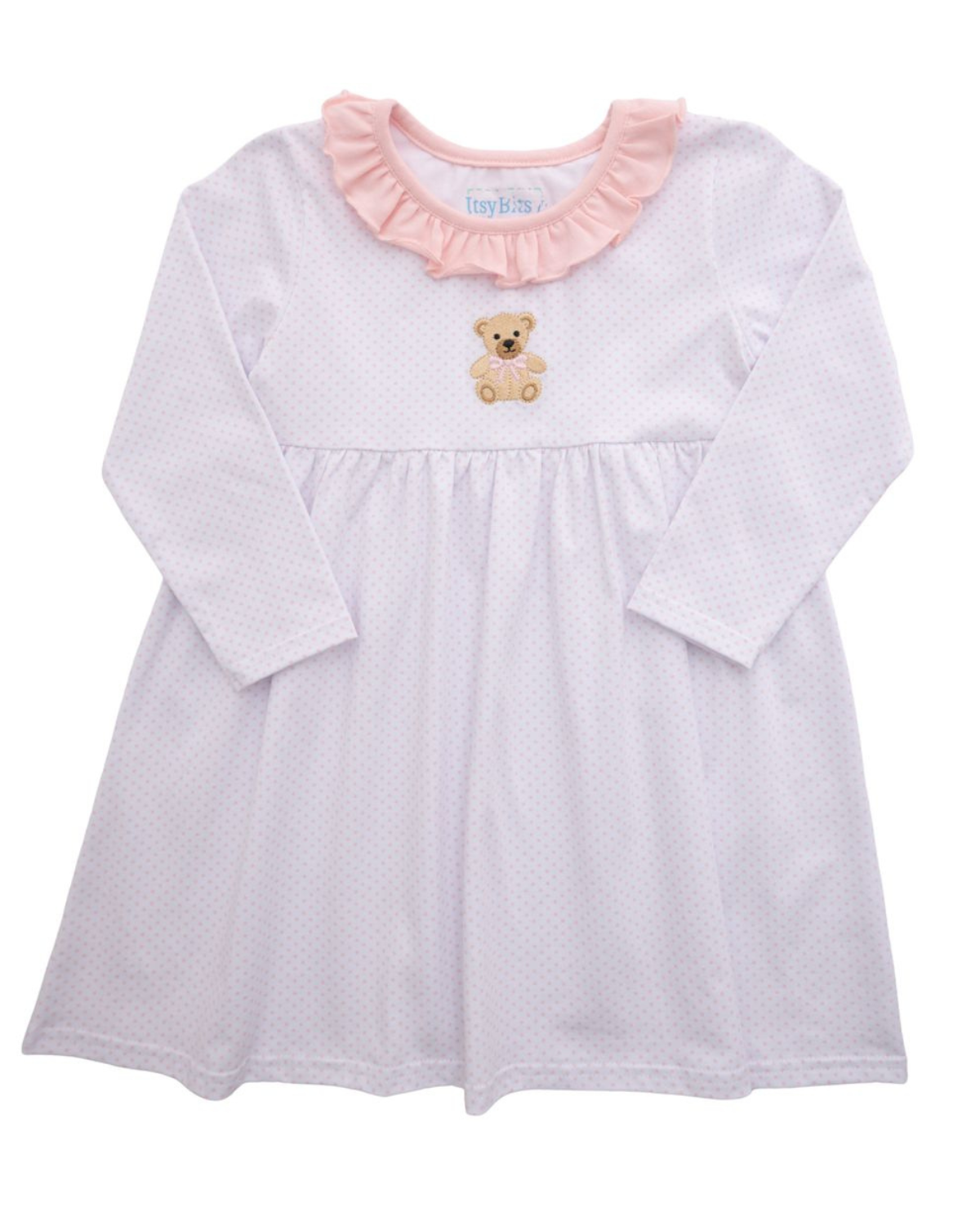 Pink Teddy Bear Ruffle Dress