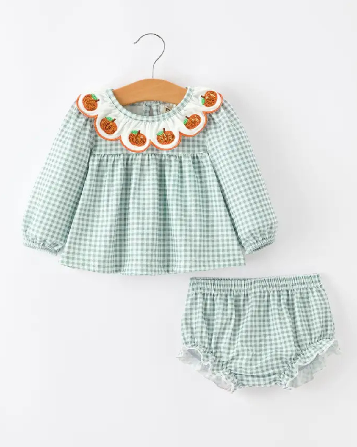 Halloween Glitter Pumpkin Bloomer Set
