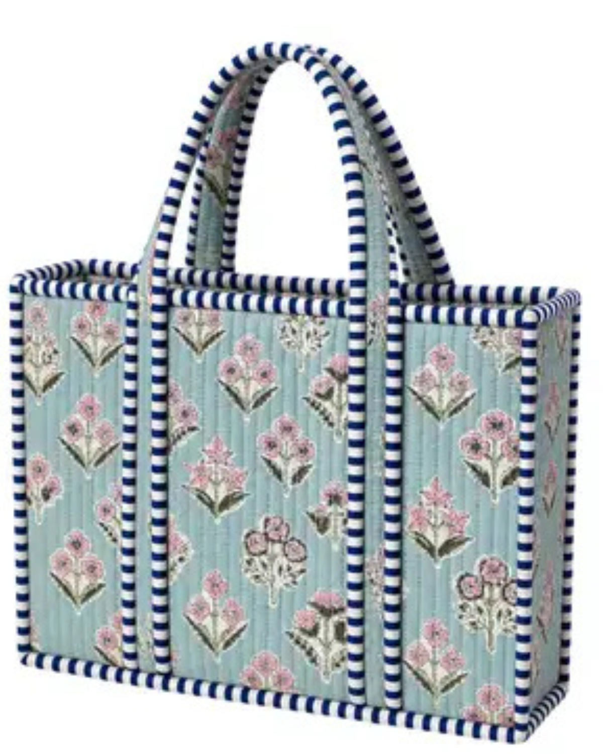 Light Blue Floral Mini Quilted Bag