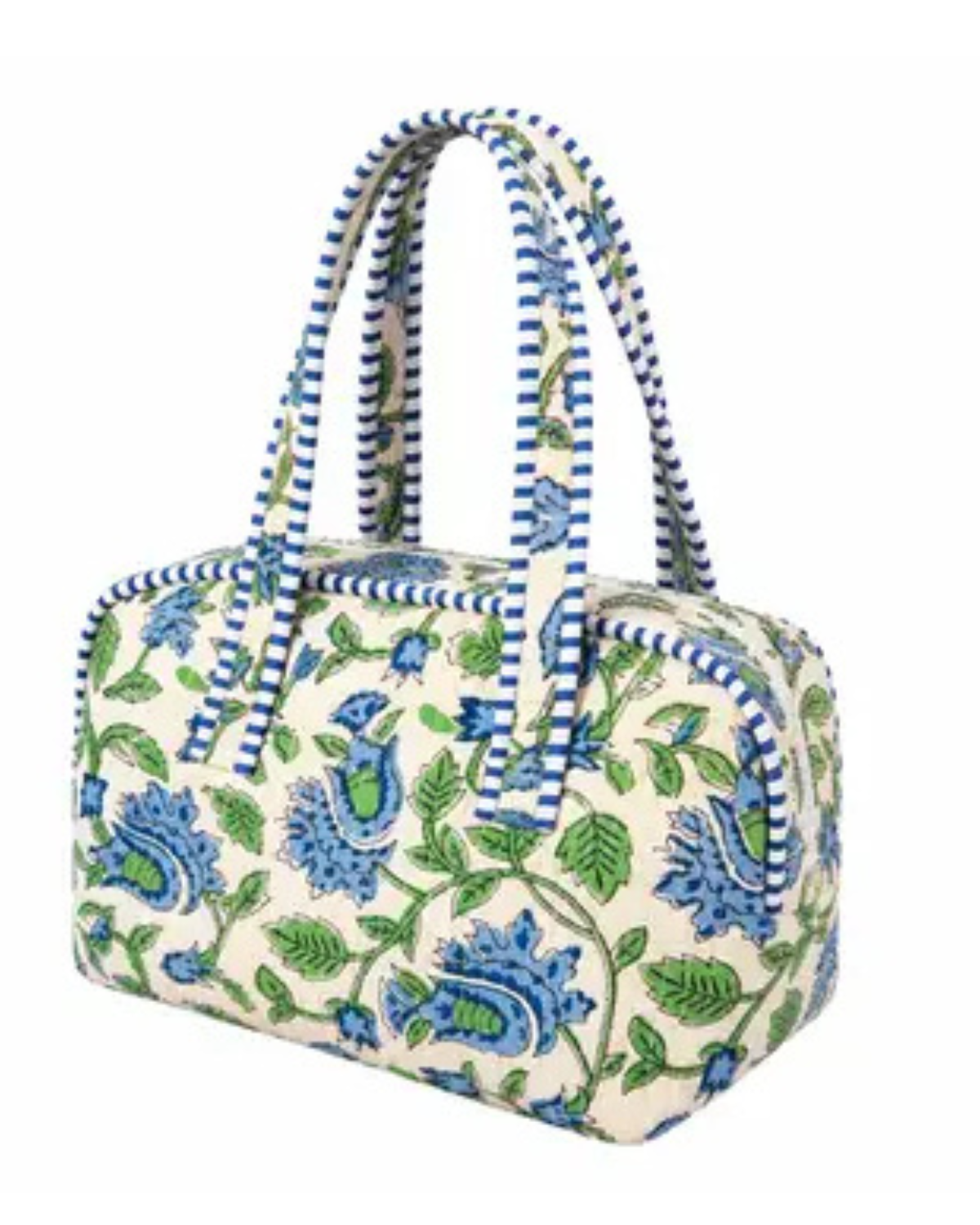 Blue Paisley Mini Quilted Duffel Bag