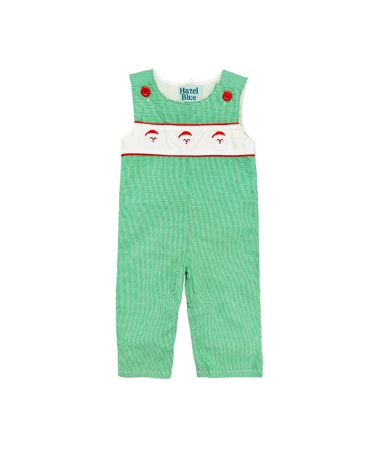 Dark Green Gingham Santa Longall