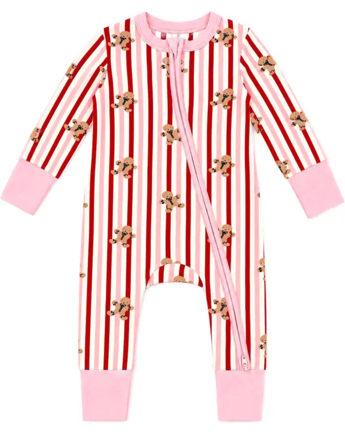 2 Way Zip Romper Gingerbread Lane Pink