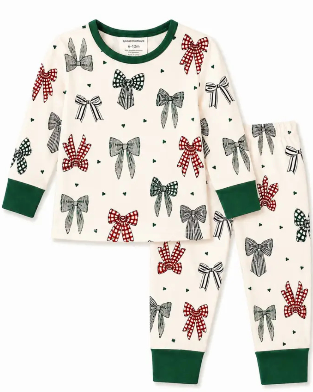 Long Sleeve 2 Piece Country Christmas Bows Set