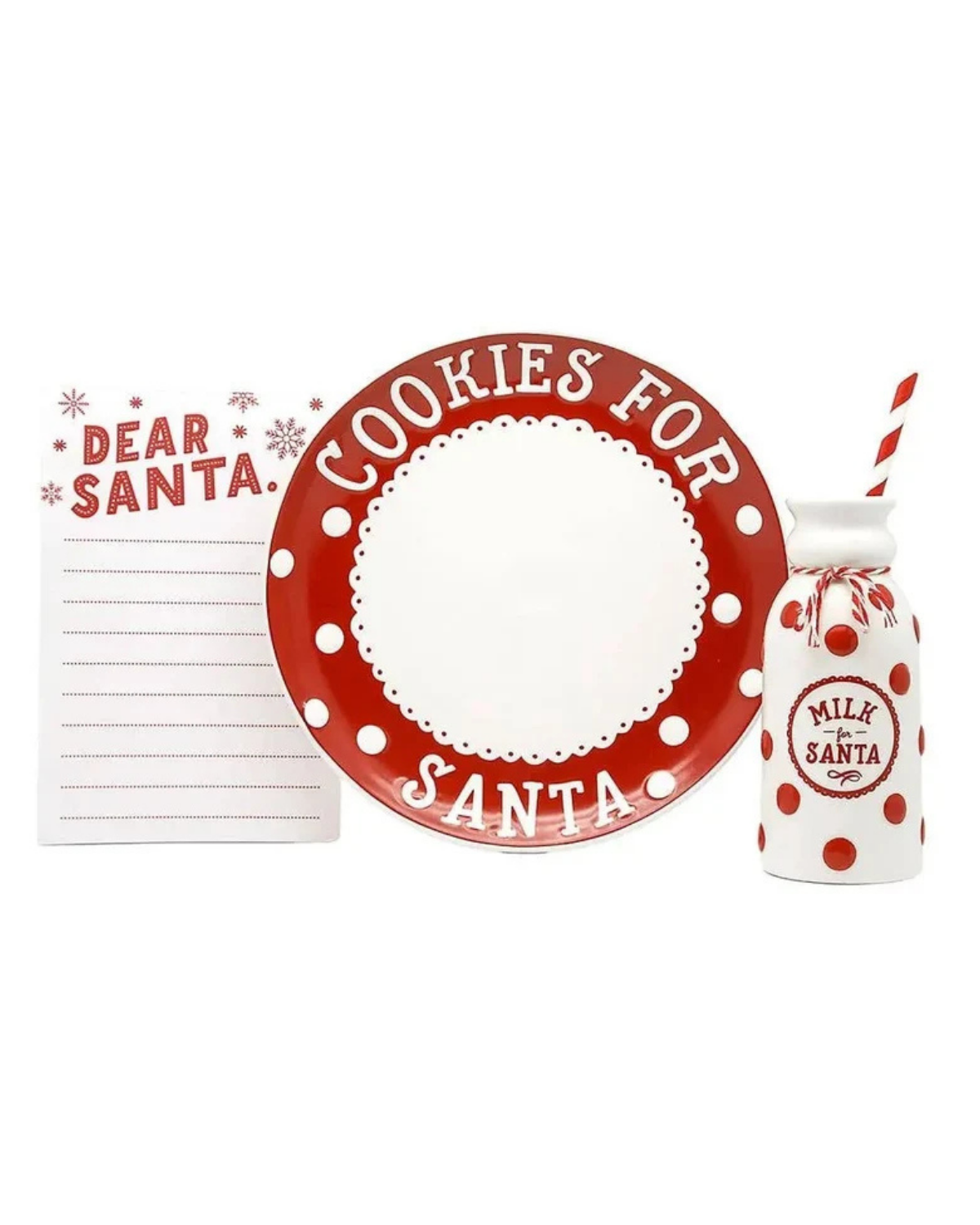 Santa's Plate, Milk Jug & Notepad Set