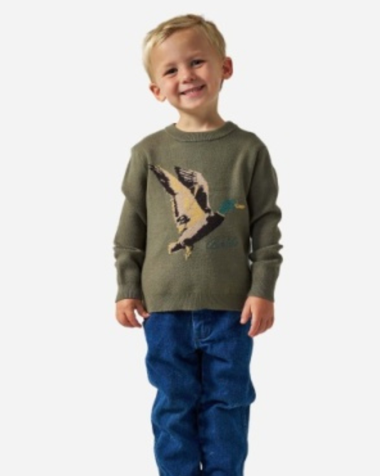 Youth Cabin Sweater Olive Duck