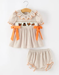 Load image into Gallery viewer, Thanksgiving Smocked Girls Bloomer Set
