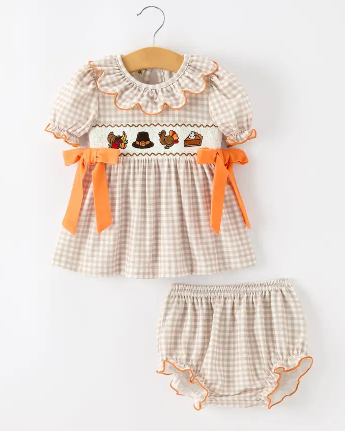 Thanksgiving Smocked Girls Bloomer Set