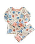 Load image into Gallery viewer, Huddles & Cuddles Blue Two Piece Pajama Set
