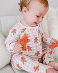 Load image into Gallery viewer, Gingersnap Christmas Bamboo Waffle Convertible Zipper Romper
