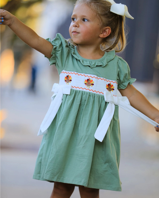 Thanksgiving Turkey Smock Dress
