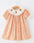 Load image into Gallery viewer, Thanksgiving Turkey Floral Lace Ruffle Girls Dress
