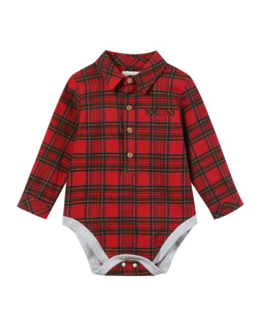 Festive Red Plaid Onesie