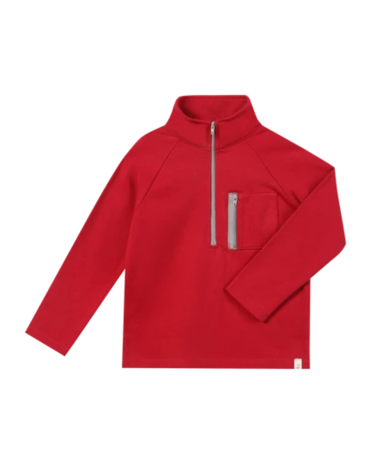 Picket 3/4 Zip up - Crimson