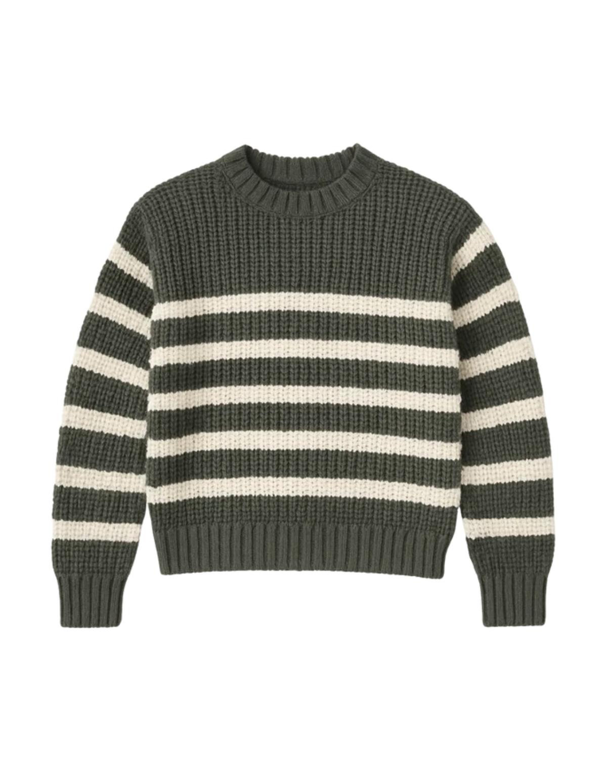Green/Cream Stripe Sweater