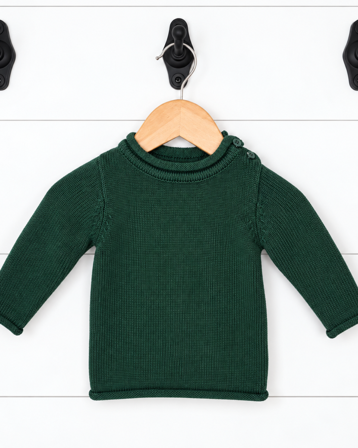 Roll Neck Knit Sweater - Evergreen